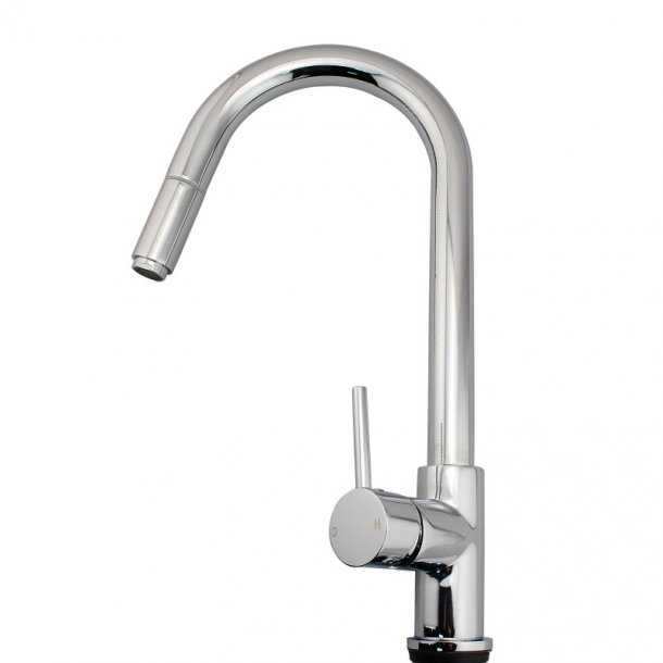 Round Chrome Pull Out Sink Mixer