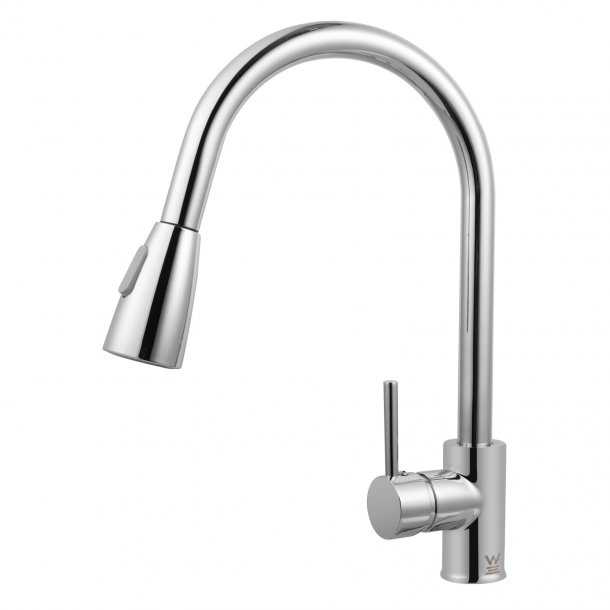 Round Chrome Pull Out Sink Mixer
