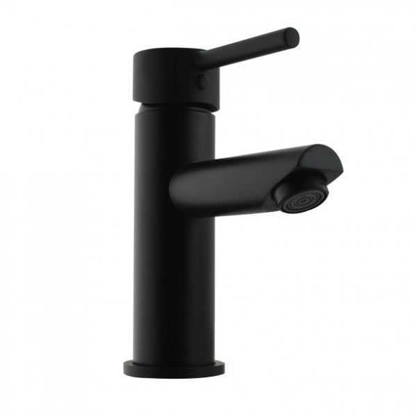 LUCID Pin Lever Round Black Basin Mixer