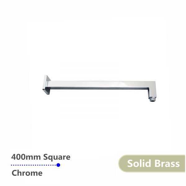 Square Chrome Brass Wall Mounted Shower Arm 400mm
