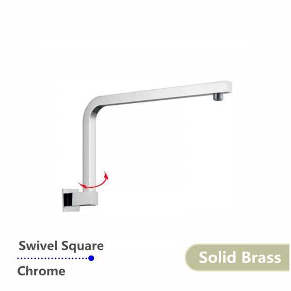 Square Swivel Chrome Shower Arm