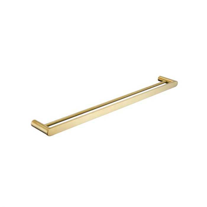 SS RUND Brushed Gold 800mm Double Towel Rail