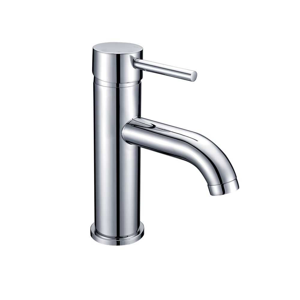 RUND Chrome Basin Mixer with Curved Spout