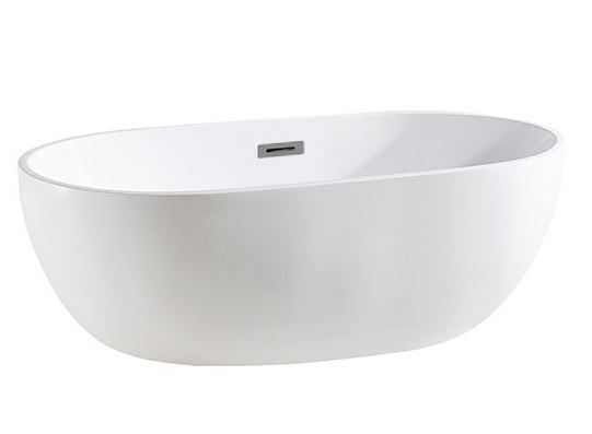OLIVIA 1530mm Matte White Freestanding Bathtub 2