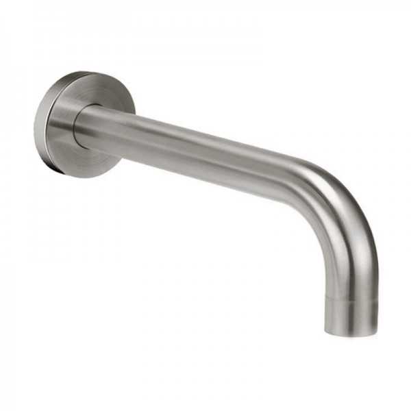 RUND Brushed Nickel Curved Wall Spout (200mm)