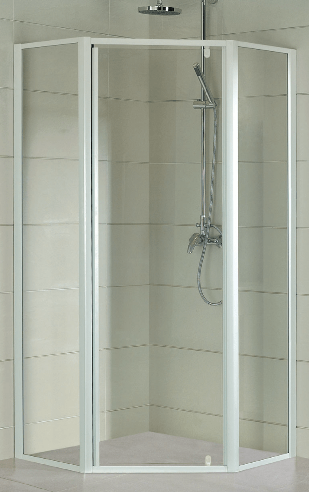 Semi-Frameless Diamond Pivot Door Shower