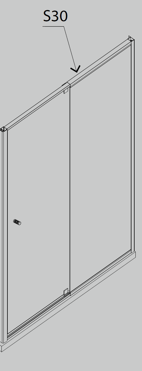 870-1000mm Black Semi-Frameless Wall to Wall Pivot Shower 2