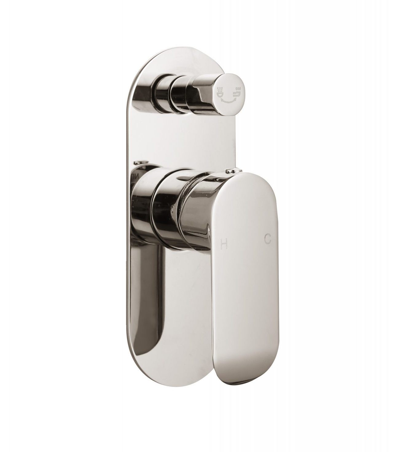 OVAL Brushed Nickel Wall Mixer with Diverter