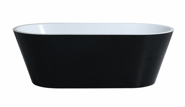 1500/1700mm OVIA Gloss Black and White Bathtub 3