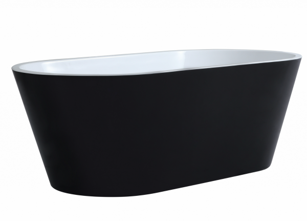 1500/1700mm OVIA Gloss Black and White Bathtub 4