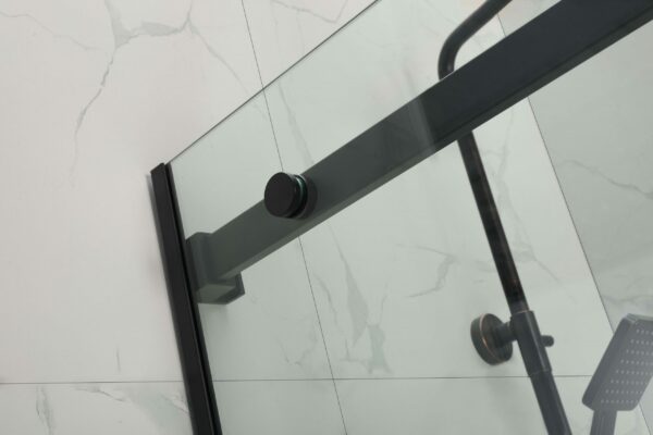 MATTE BLACK Frameless Roller Door Shower (W2W) 3