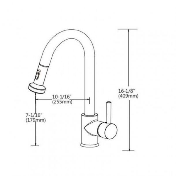 Round Chrome Pull Out Sink Mixer 5
