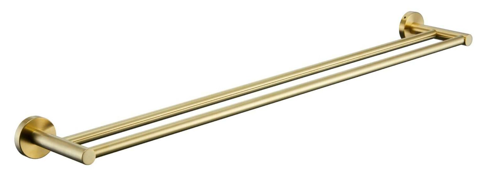 RUND 790mm Brushed Gold Double Towel Rail
