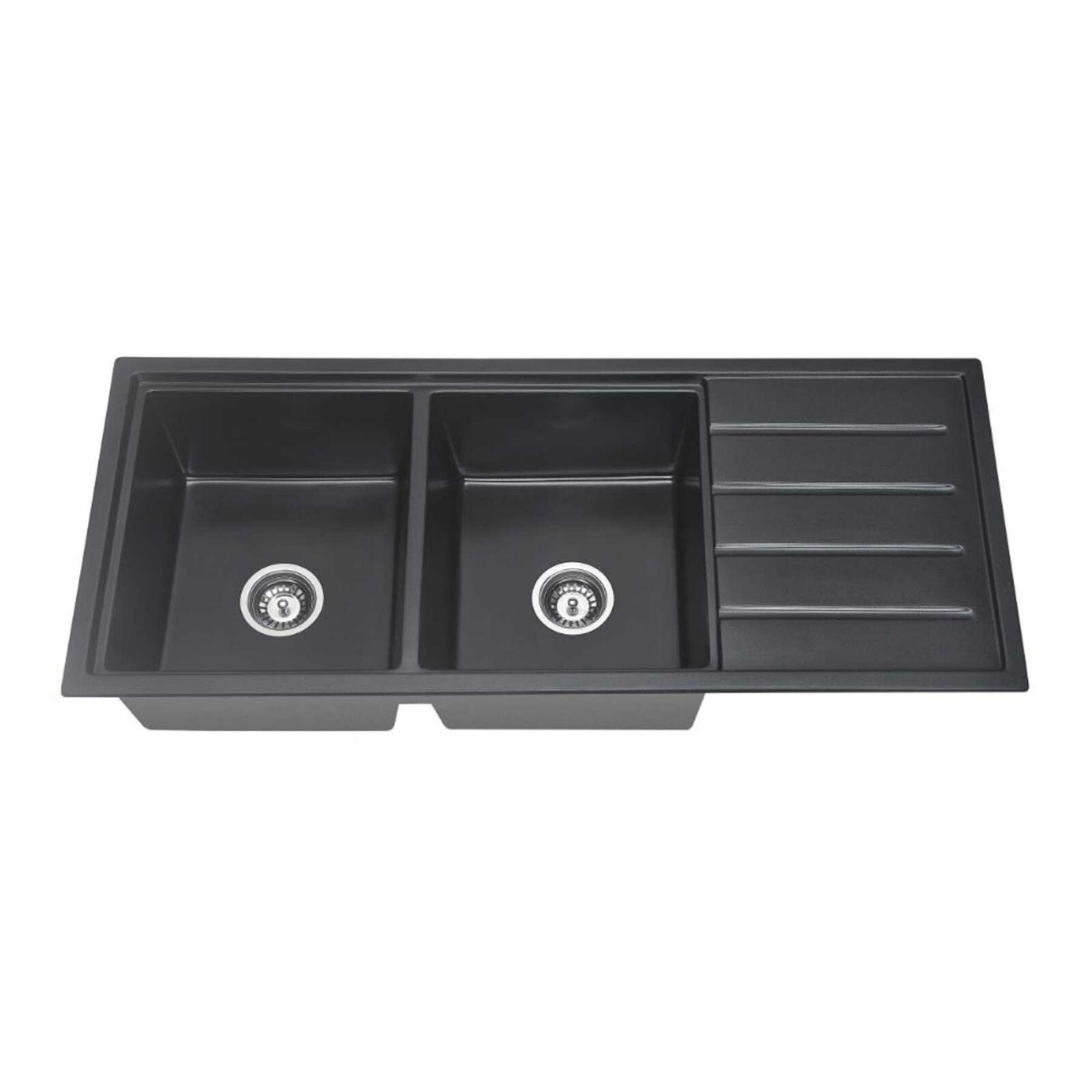 ARCKO GRANITE 1160mm Double Bowl Sink with Drainer