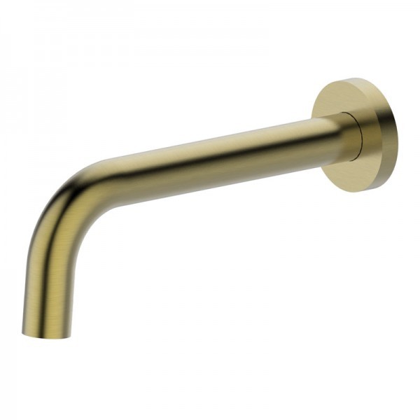 RUND Brushed Gold Curved Wall Spout (200mm)