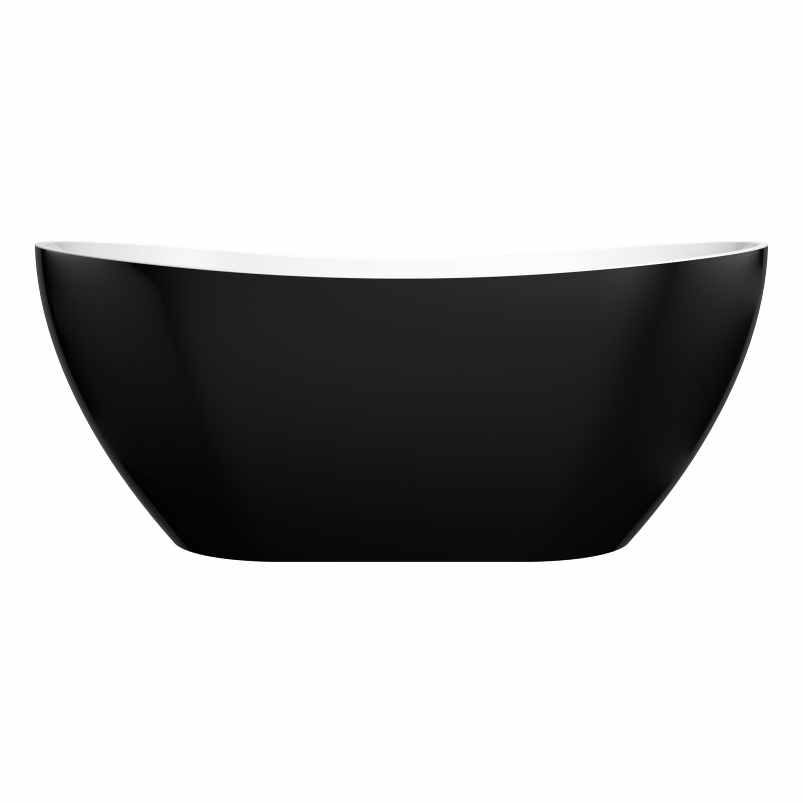 EVIE 1660mm Black Oval Freestanding Bathtub