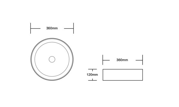 360mm Round White Above Counter Basin 2