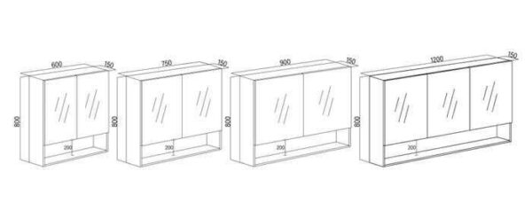 MAXIMO 750mm Amazon Grey Shaving Cabinet with Shelf 4