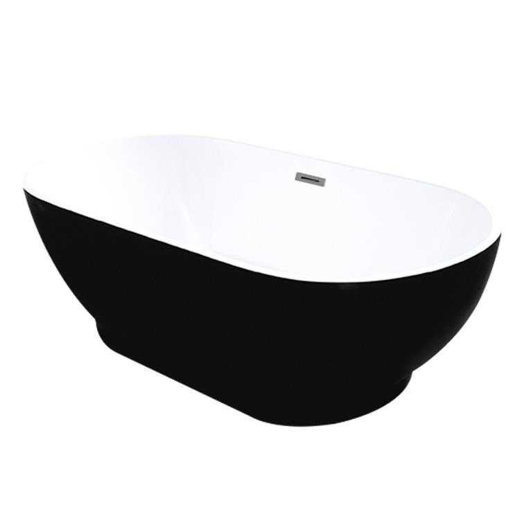 KOKO 1700mm Black and White Freestanding Bathtub