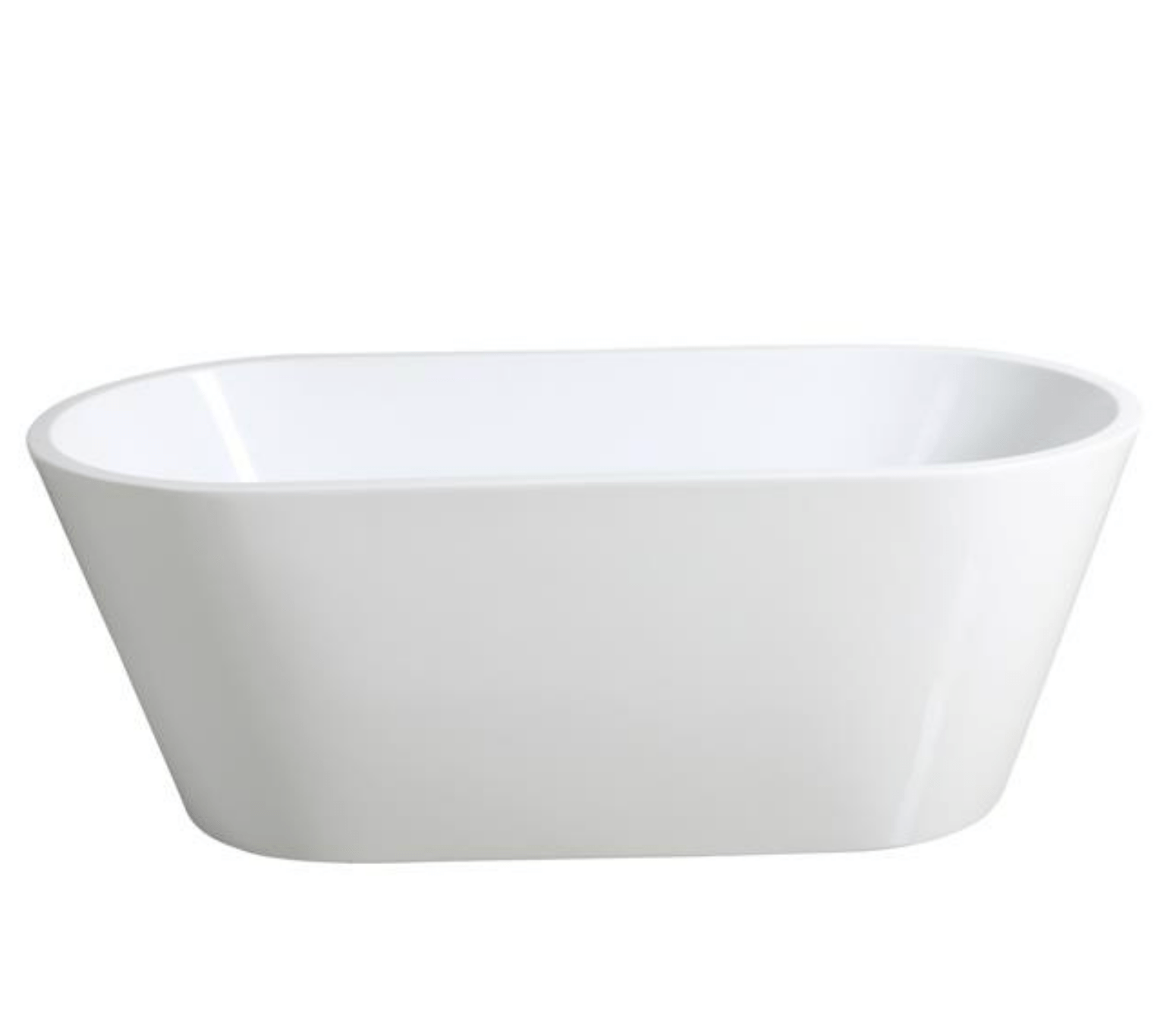 1200-1700mm OVIA Gloss White Oval Bathtub