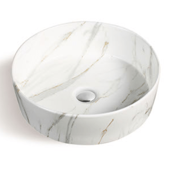 400x400mm White Marble Round Above Counter Basin