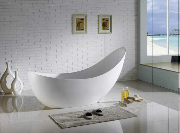 POSH 1500mm Matte White Freestanding Bathtub 2