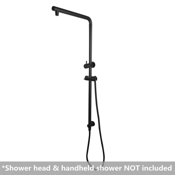8” Right Angle Round Black Shower Station Top Inlet 2