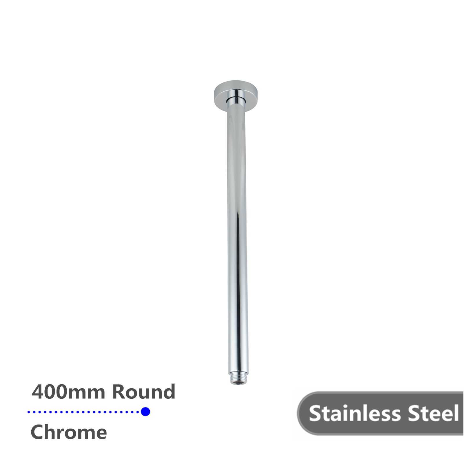 Round Chrome Ceiling Shower Arm 400mm