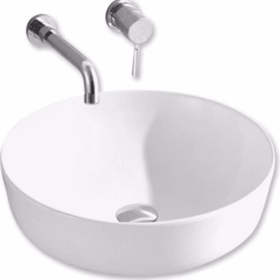 420 x 420 x 140mm Gloss White Round Above Counter Basin