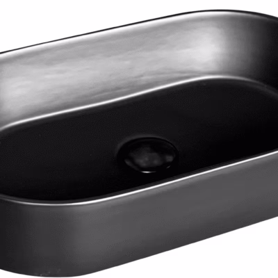 525 x 300 x 115mm Matte Black Oval Basin