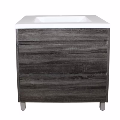 900mm Dark Grey Wood Grain Drawer Vanity on Legs