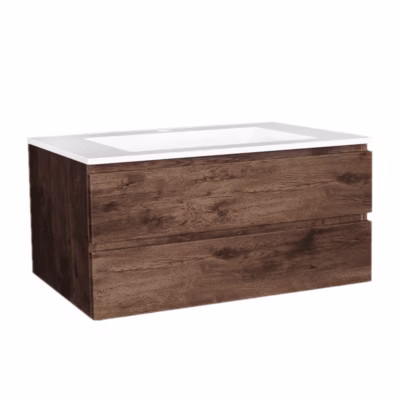 1200mm Dark Oak Wood Grain Wall Hung Drawer Vanity