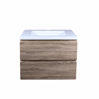 750mm White Oak Wall Hung Drawer Vanity