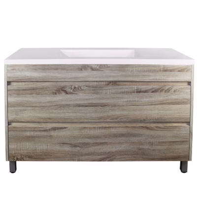 1200mm White Oak Drawer Vanity on Legs