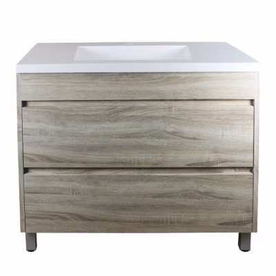 900mm White Oak Drawer Vanity on Legs