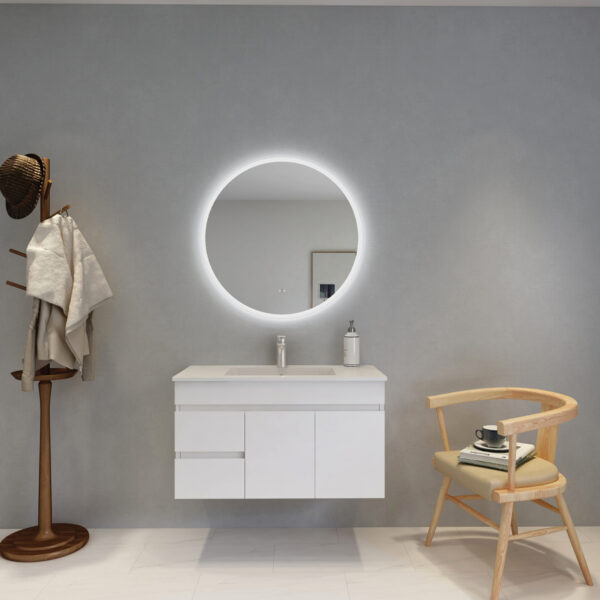 Touchless Round LED Backlit Mirror with Acrylic Strip(600-900)mm 7