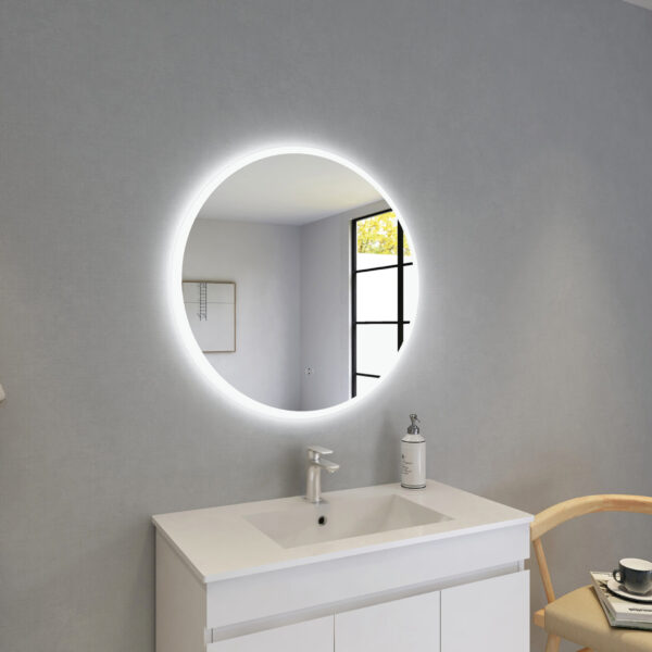 Touchless Round LED Backlit Mirror with Acrylic Strip(600-900)mm 8