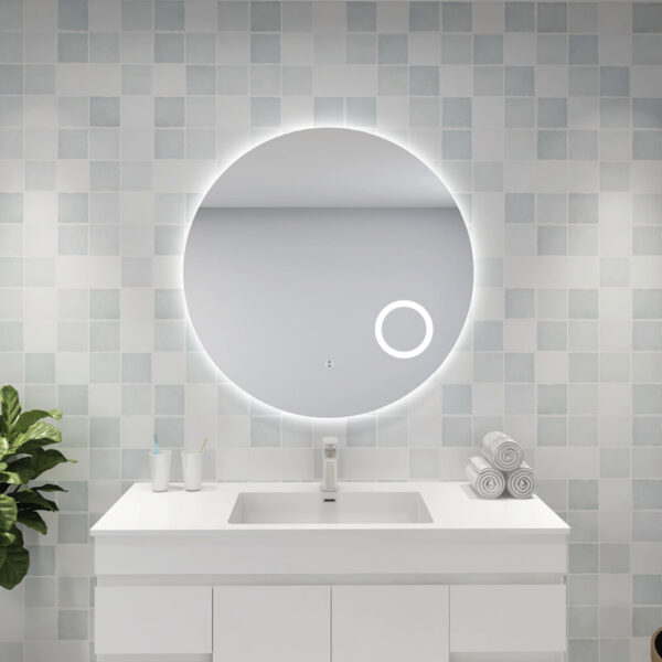 Touchless ROUND LED Backlit Mirror with Magnifier(900)mm