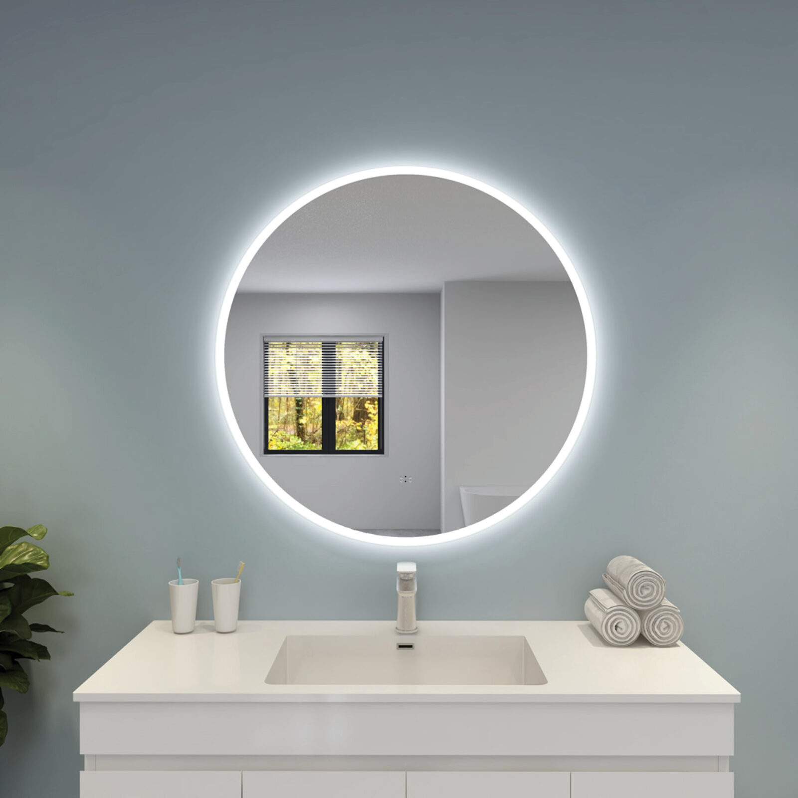Touchless ROUND LED Backlit Mirror(900)mm