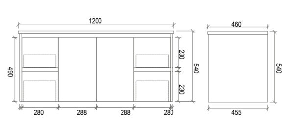 1200mm Matte White Shaker Door Wall Hung Vanity(Single Bowl) 3