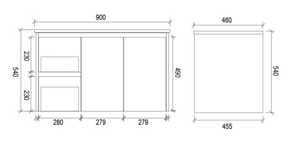 900mm Matte White Shaker Door Wall Hung Vanity(Left/Right Hand Drawers) 5