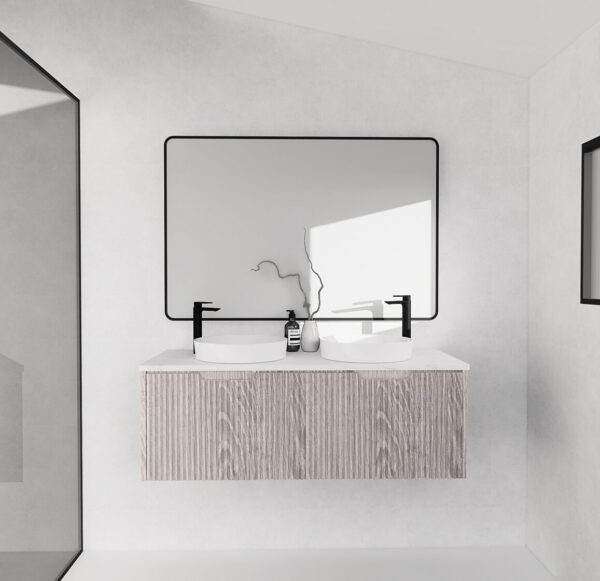 1200mm VIENNA White Oak Wall Hung Vanity(Double Bowl)
