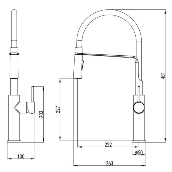 Hali Multifunction Sink Mixer BRUSHED NICKEL 2