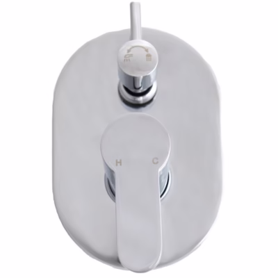Maya Round Spoon Shaped Handle Wall Mixer With Diverter CHROME