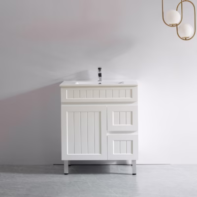 750mm ACACIA Slim Matte White Waterproof Vanity on Legs