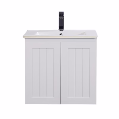 600mm Acacia Matte White PVC Waterproof Vanity Wall Hung