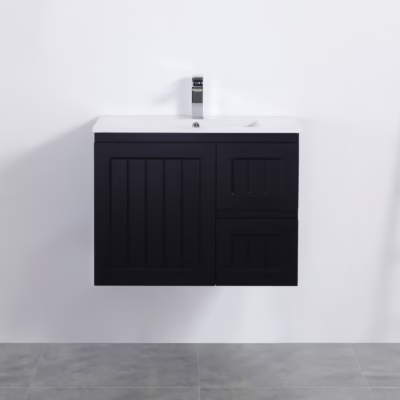 750mm ACACIA Matte Black Waterproof Wall Hung Vanity