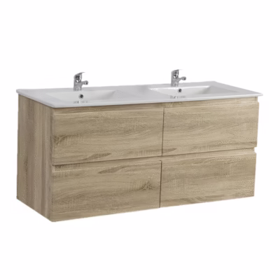 1500mm White Oak Wall Hung Drawer Vanity