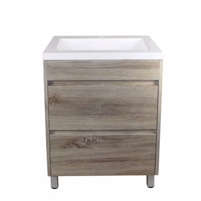 600mm White Oak Drawer Vanity on Legs