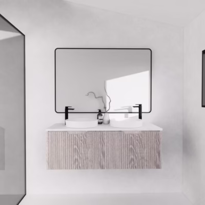 1200mm VIENNA White Oak Wall Hung Vanity(Double Bowl)